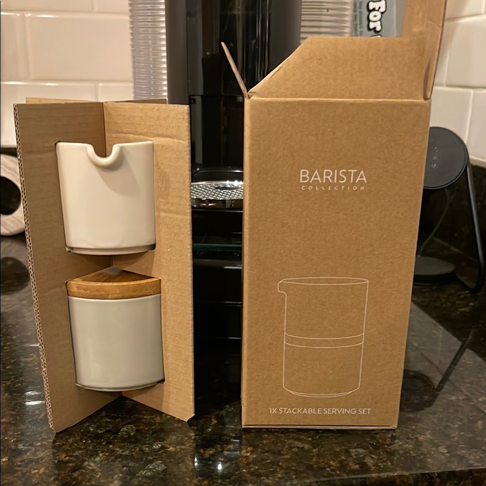 Nespresso Barista Collection Stackable Serving Set New in Box